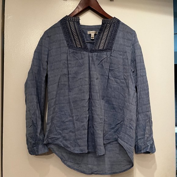 J. Crew Embroidered Blouse – Size 6 - Picture 3 of 9